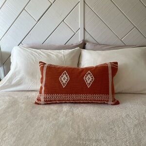 Beautiful orange decorative pillow with down insert DKNY